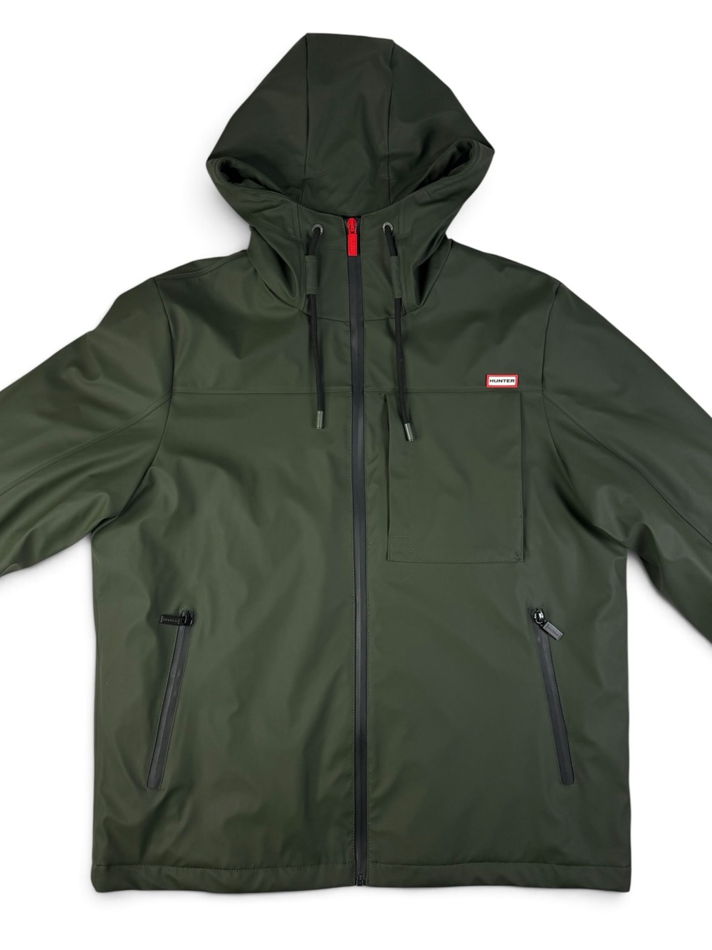Hunter Men’s Dark Green Fleece Lined Hooded Jacket NWOT Large